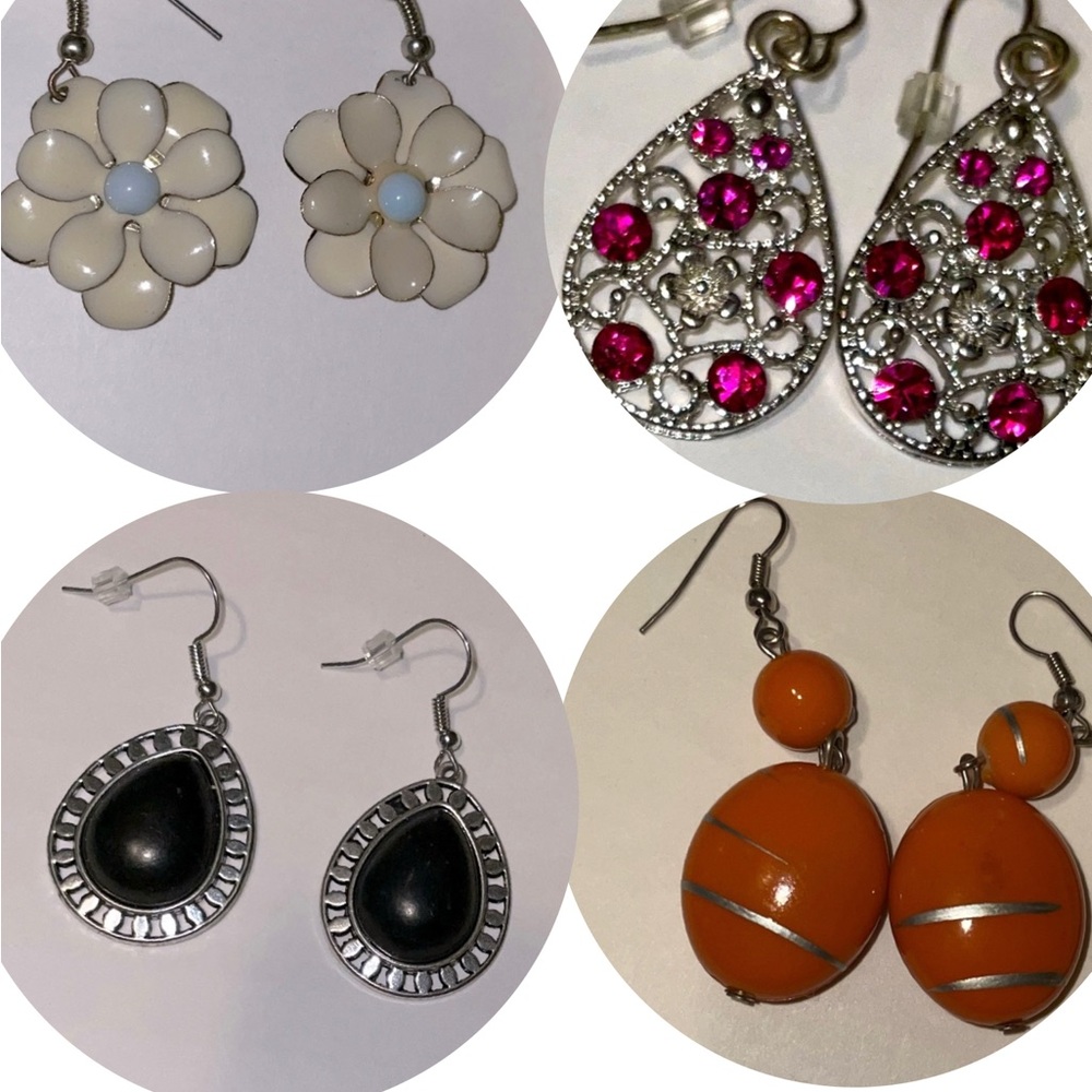 Four Pair Assorted Dangle Earrings - image 1